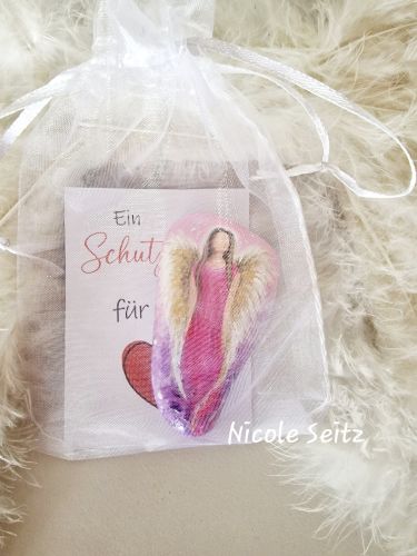 Hosentaschen-Schutzengel * Pink, Lila * 7 x 4 cm